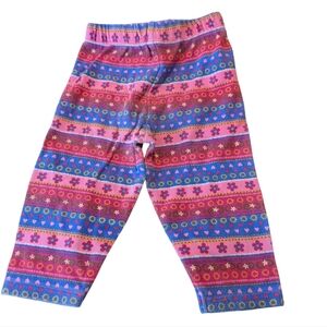 Vintage Healthtex Infant Girl Pink Multi Color‎ Patterned Leggings Pants